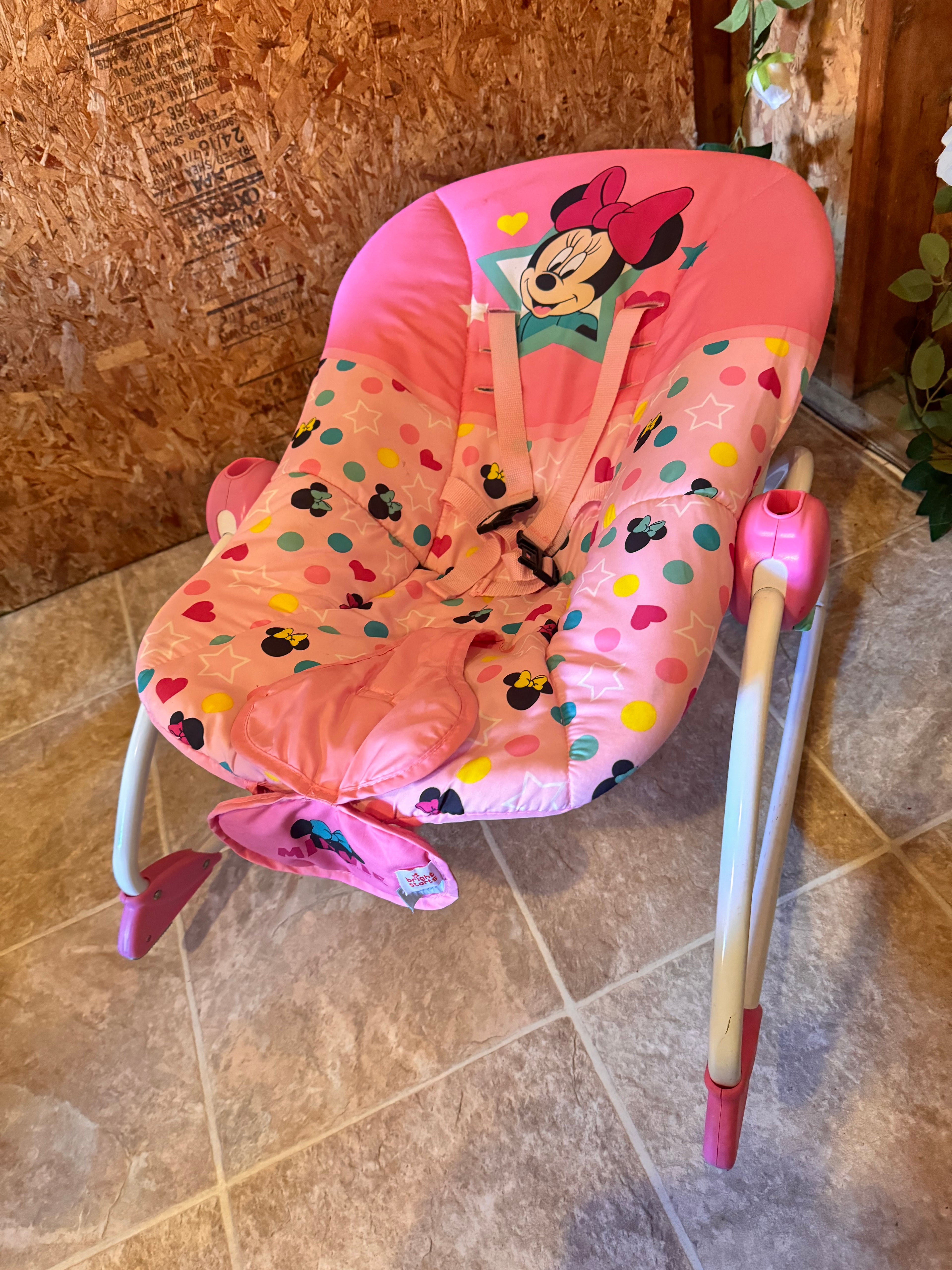 Bright Starts Disney Baby Minnie Mouse Stars & Smiles Infant to Toddler Rocker