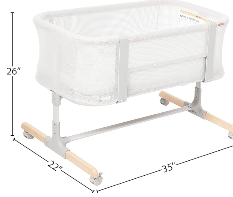 Skip Hop Baby Bassinet, Cozy Up 2-in-1 Bedside Sleeper & Bassinet, Grey
